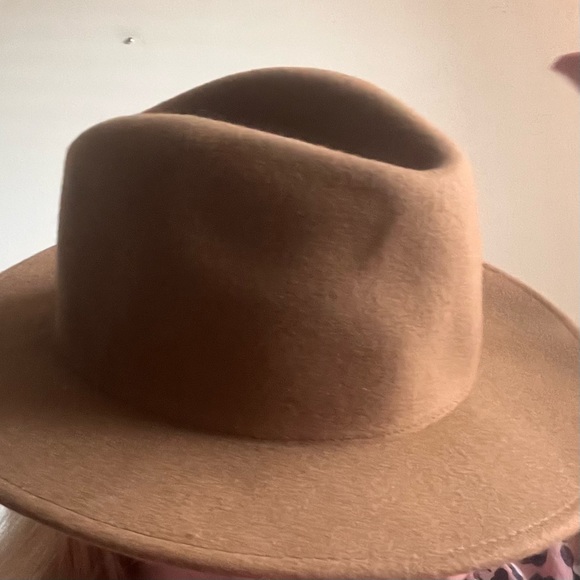 ZARA tan/brown wool blend felt Boho 3” wide brimmed hat - women’s medium - Picture 9 of 10